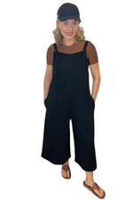 Textured Cropped Overalls