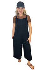 Textured Cropped Overalls