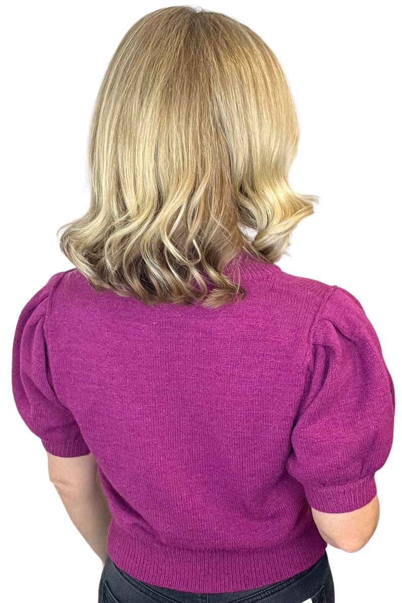 Lurex Yarn Grateful Short Sleeve Sweater