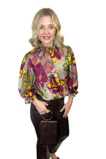 Floral Mock Neck Top