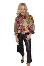 Floral Mock Neck Top