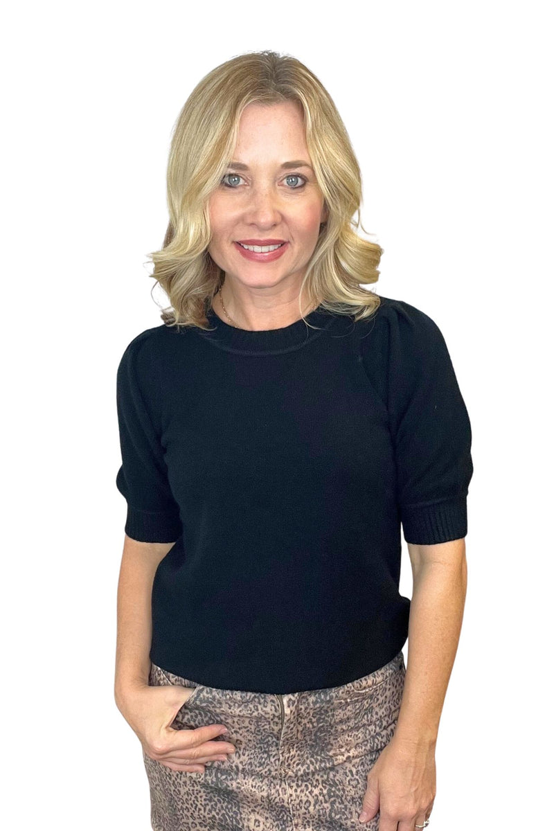 Short Sleeve Knit Sweater