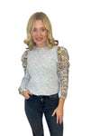 Sheer Sleeve Knit Top
