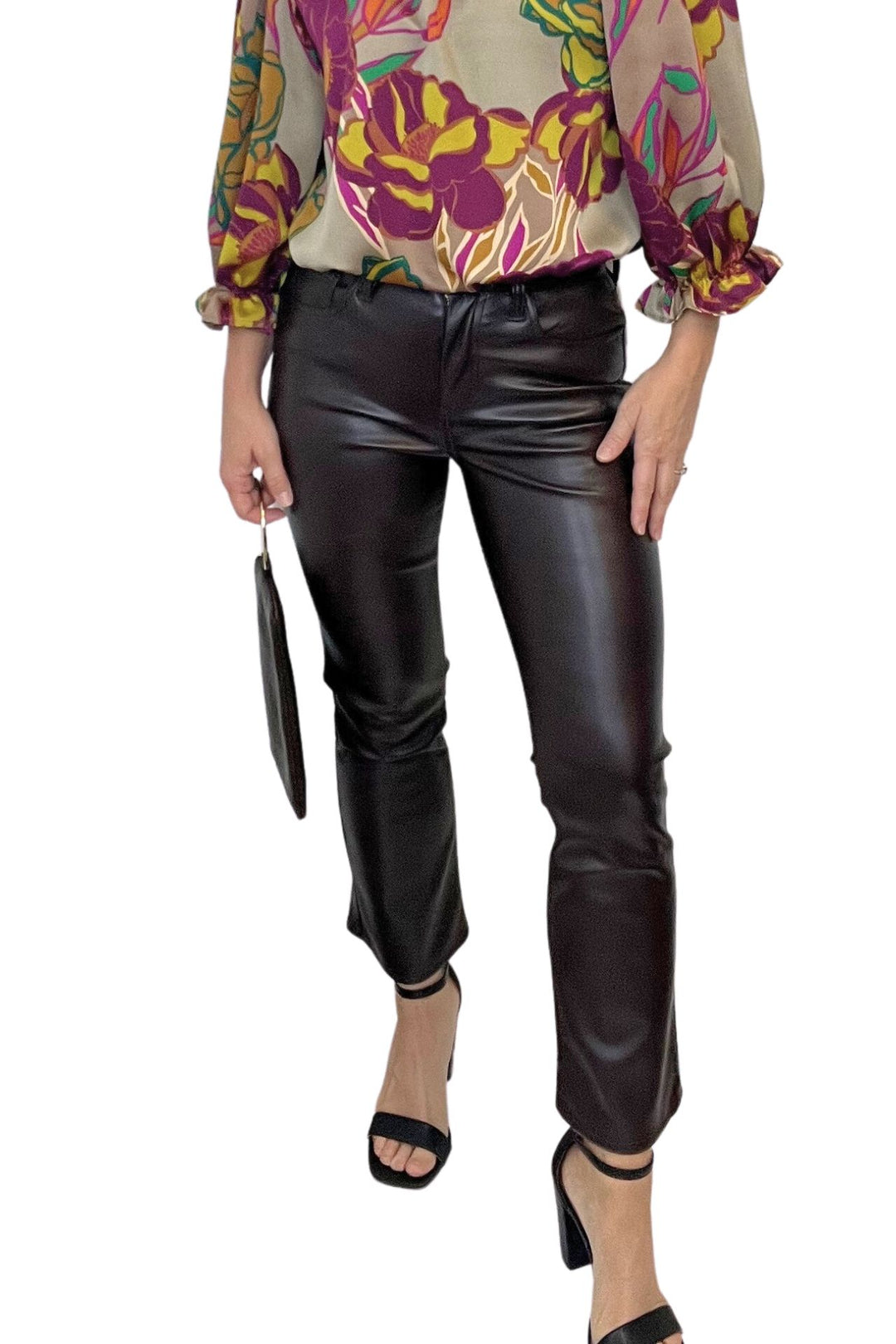 Faux Leather Cropped Pants