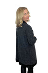 Charcoal Cardigan with Black Trim
