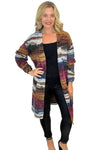Burgundy Multi Color Cardigan