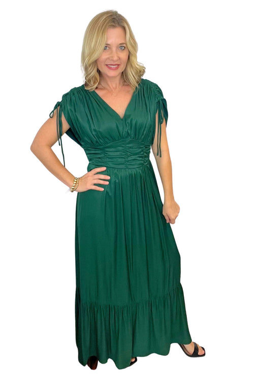 Satin Empire Waist Maxi Dress