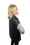 Sequin Sheer Button Up Top