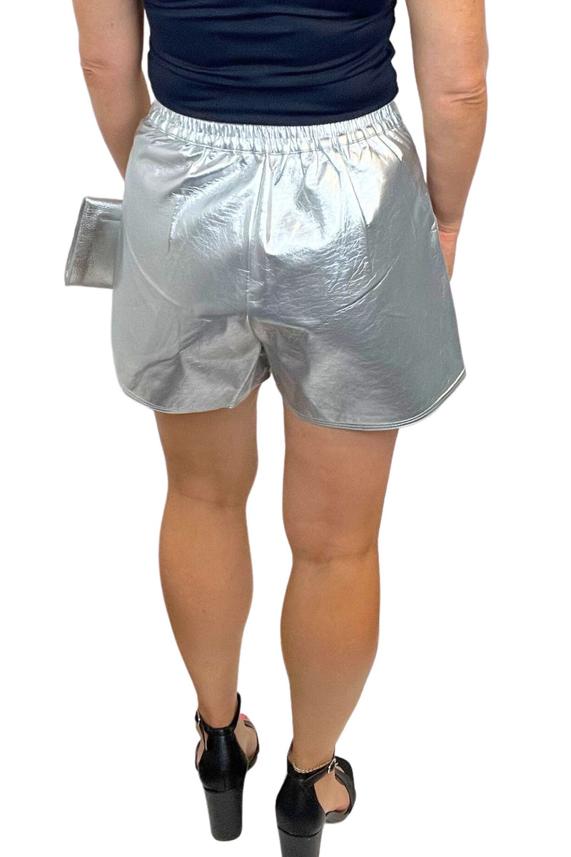 Metallic Silver Shorts