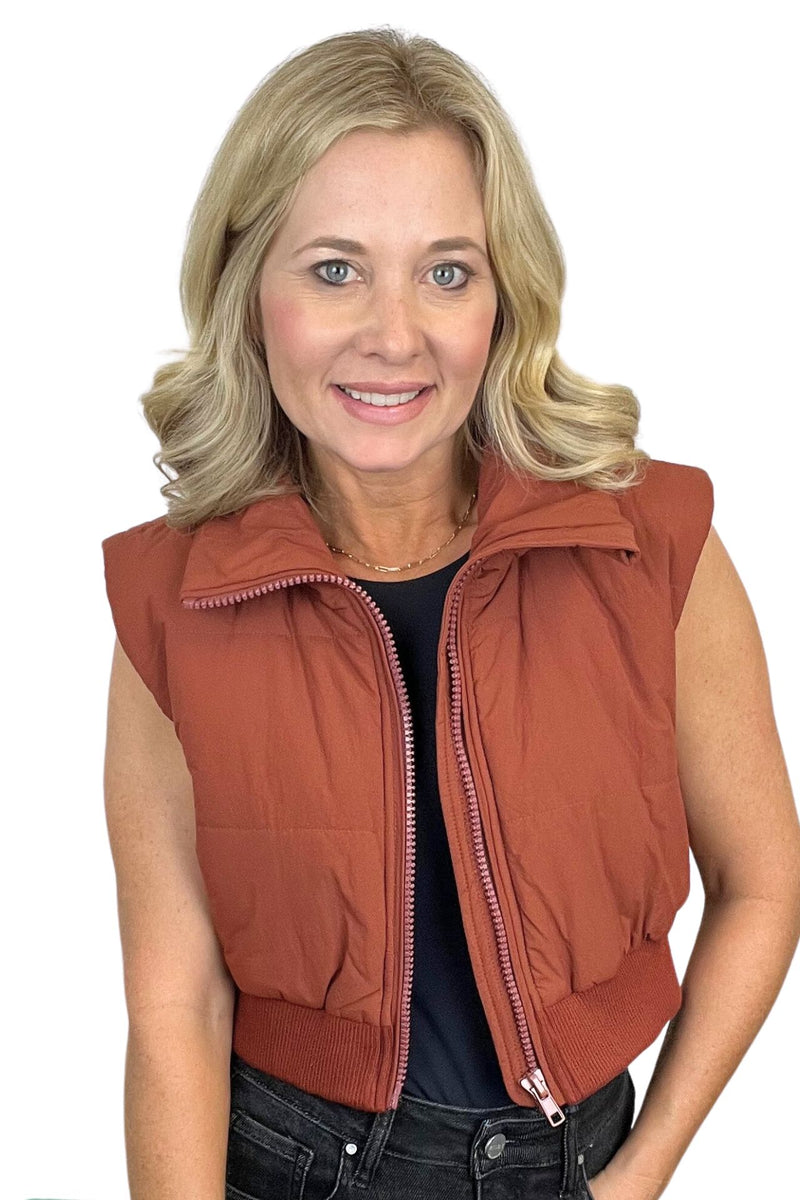 Cropped Quilted Vest