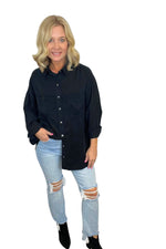 Oversize Tencel Button Down Shirt