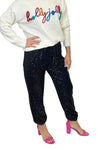 Black Sequin Joggers