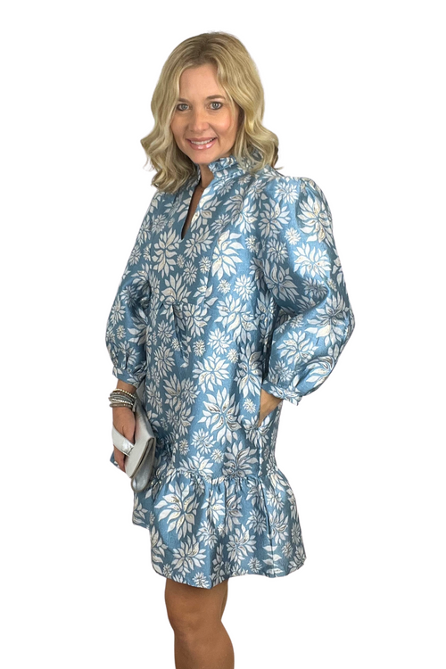Jacquard Floral Mini Dress