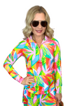 Mary Square Hamptons Get Tropical Half Zip Pullover