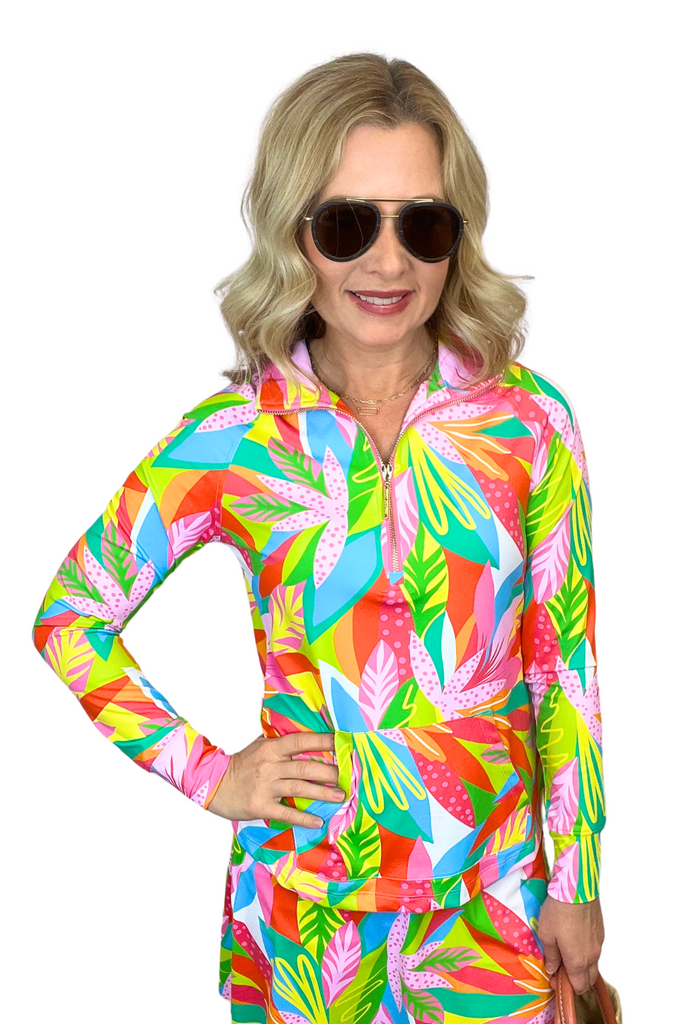 Mary Square Hamptons Get Tropical Half Zip Pullover