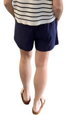 Navy Shorts with Elastic Waist