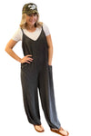 Ribbed Jumpsuit with Front Pockets