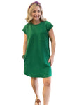 Textured Mini Dress with Front Pocket