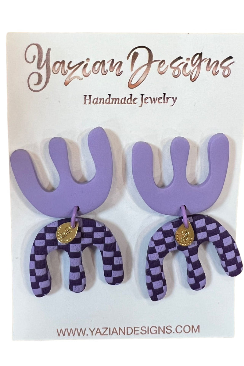 Yazian Designs Lavender and Purple Earrings