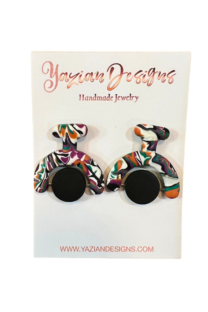 Yazian Designs Black Multi Earrings