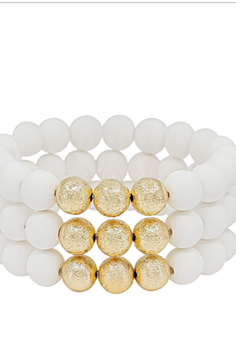 3 Row Satin Ball Bracelets