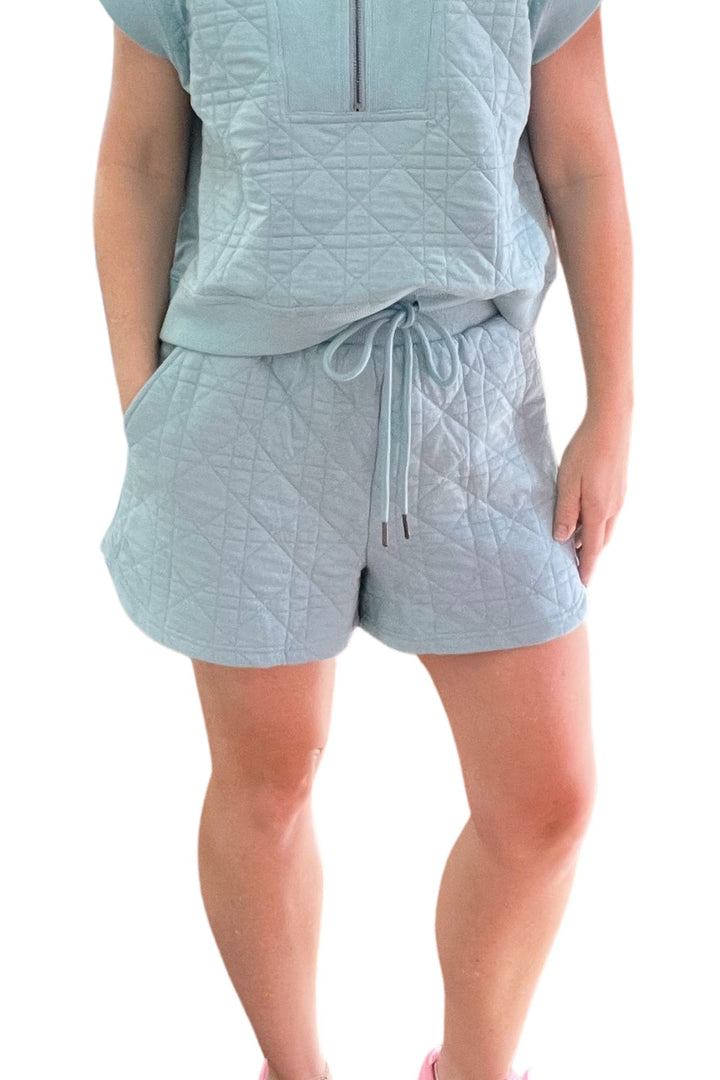 Quilted Drawstring Waist Shorts