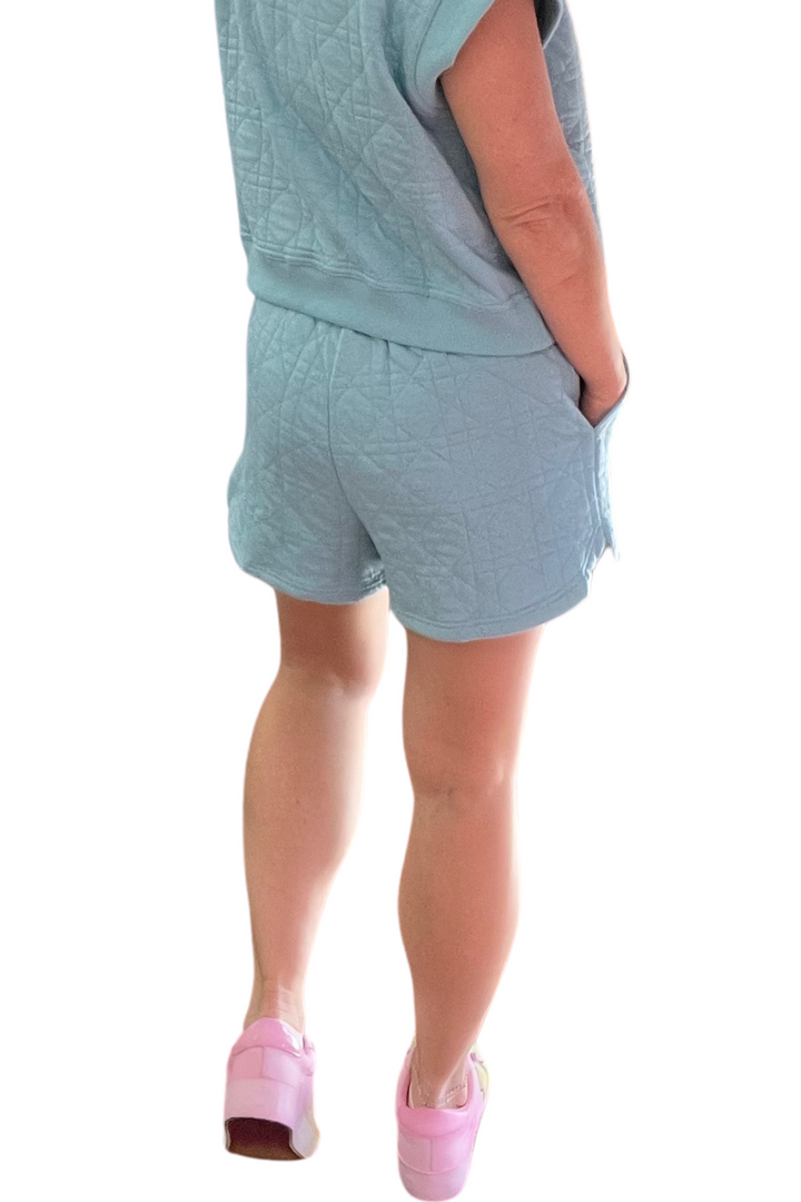 Quilted Drawstring Waist Shorts