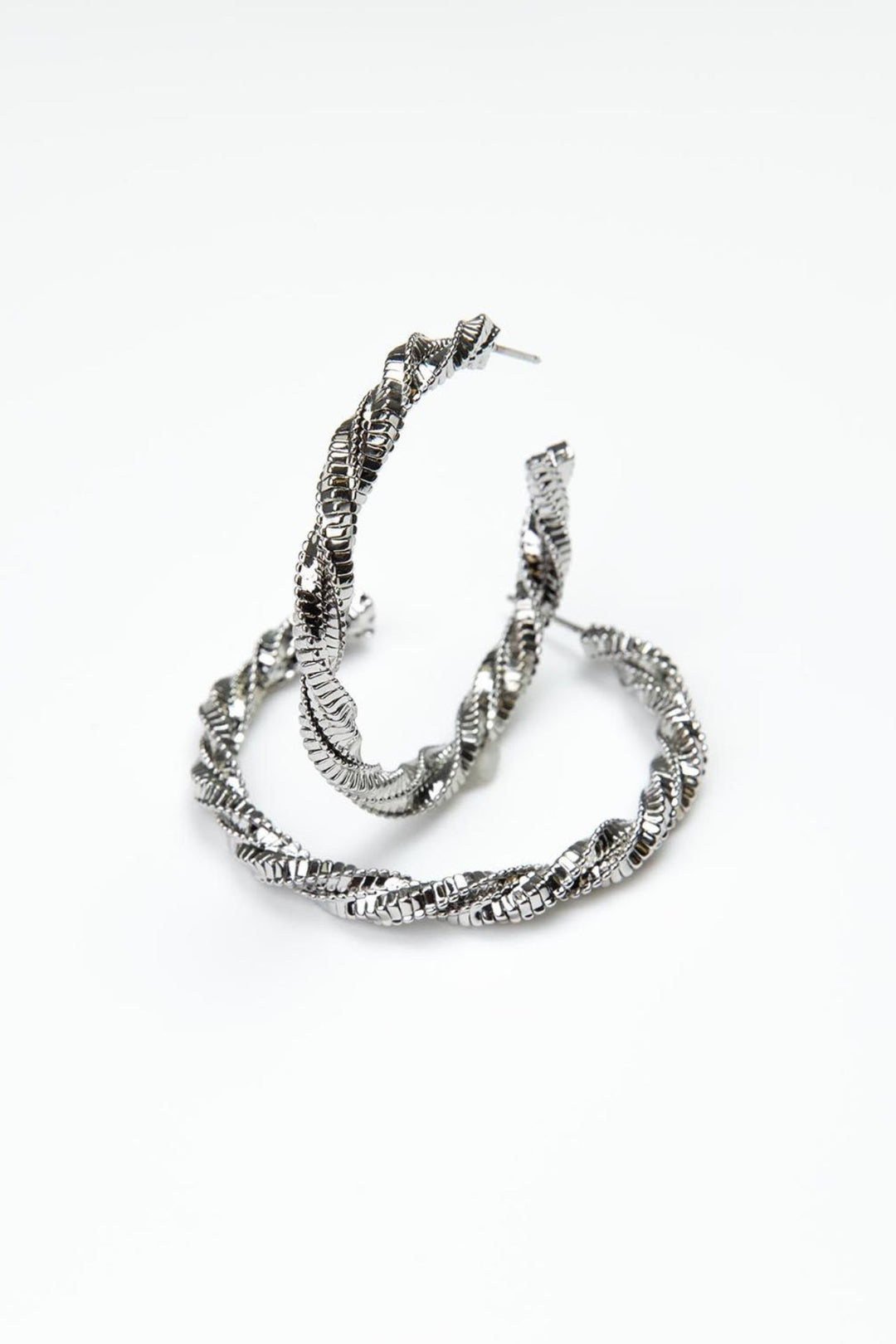 Michelle McDowell Large Silver Hoop Earrings