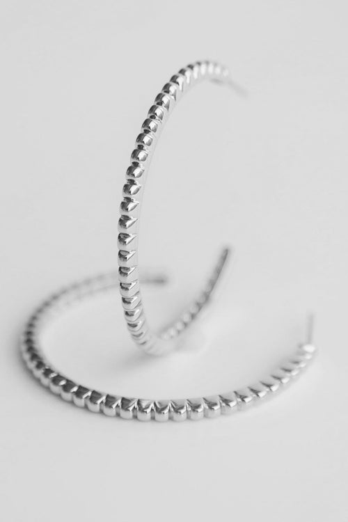 Michelle McDowell Large Silver Hoop Earrings