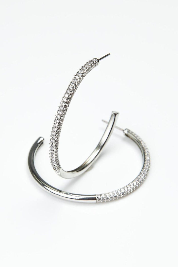 Michelle McDowell Large Silver Hoop Earrings