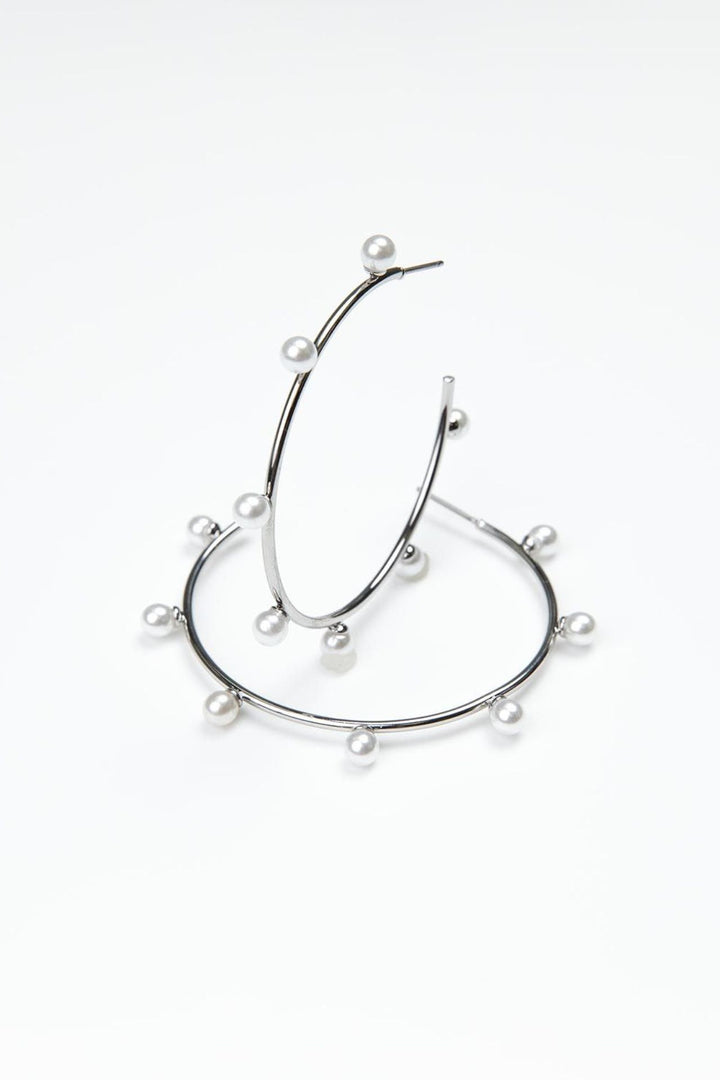 Michelle McDowell Large Silver Hoop Earrings