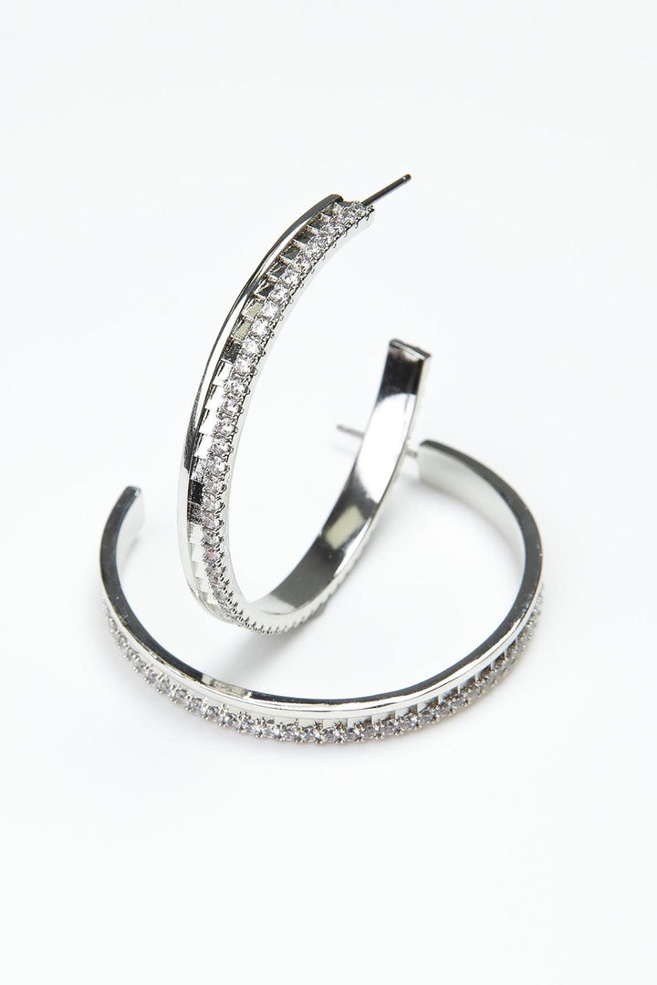Michelle McDowell Large Silver Hoop Earrings