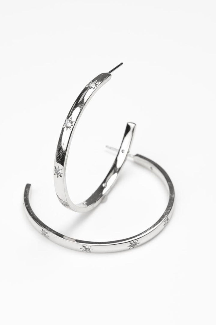 Michelle McDowell Large Silver Hoop Earrings