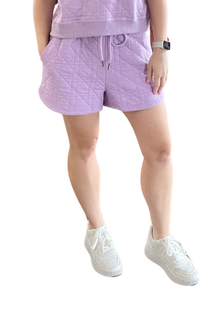 Quilted Drawstring Waist Shorts