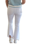 White High Rise Crop Flare Jeans
