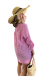 Pink Oversized Button-Down Shirt