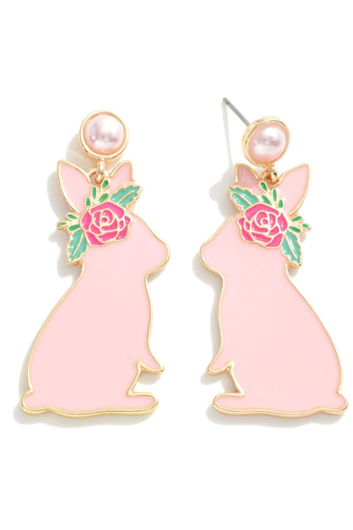 Bunny Earrings with Pear Accent