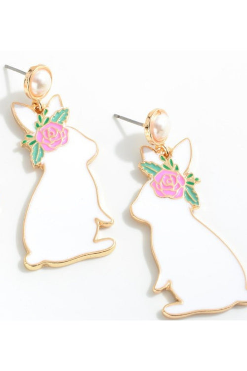 Bunny Earrings with Pear Accent