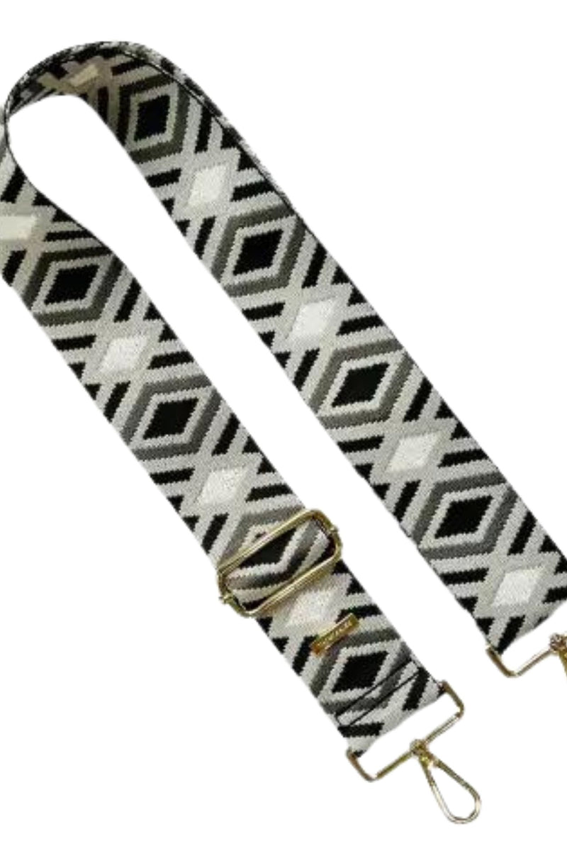 Black/Silver/Gray Diamond Guitar Strap