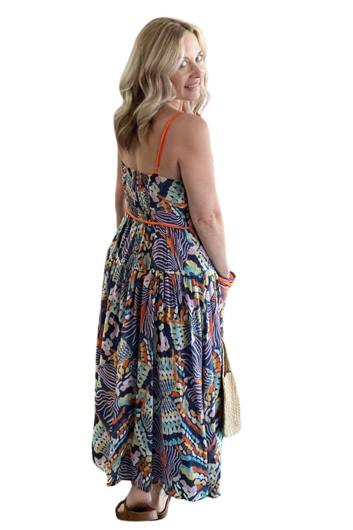 Printed Sleeveless Maxi Dress