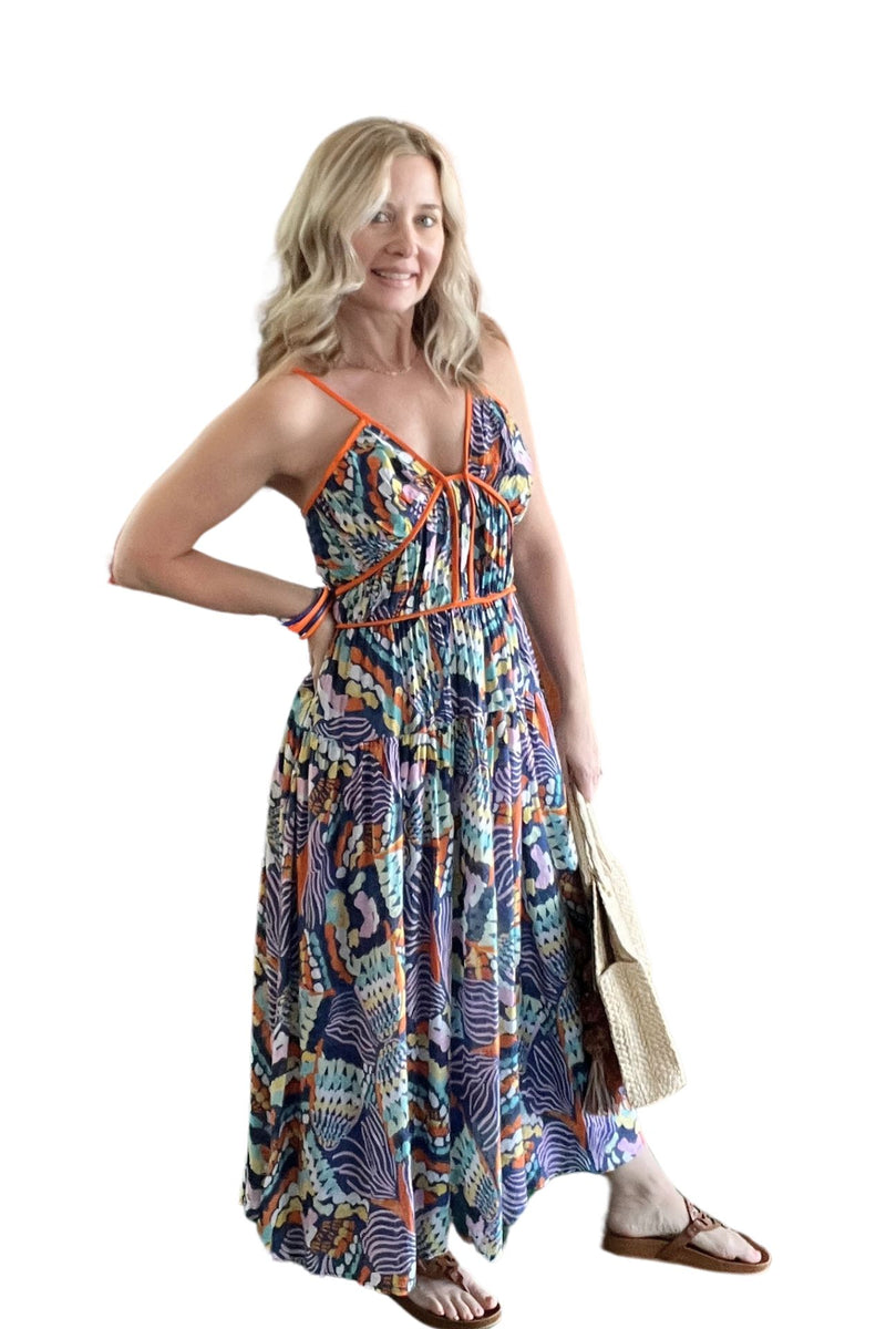 Printed Sleeveless Maxi Dress