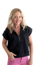Quilted 1/4 Zip Top