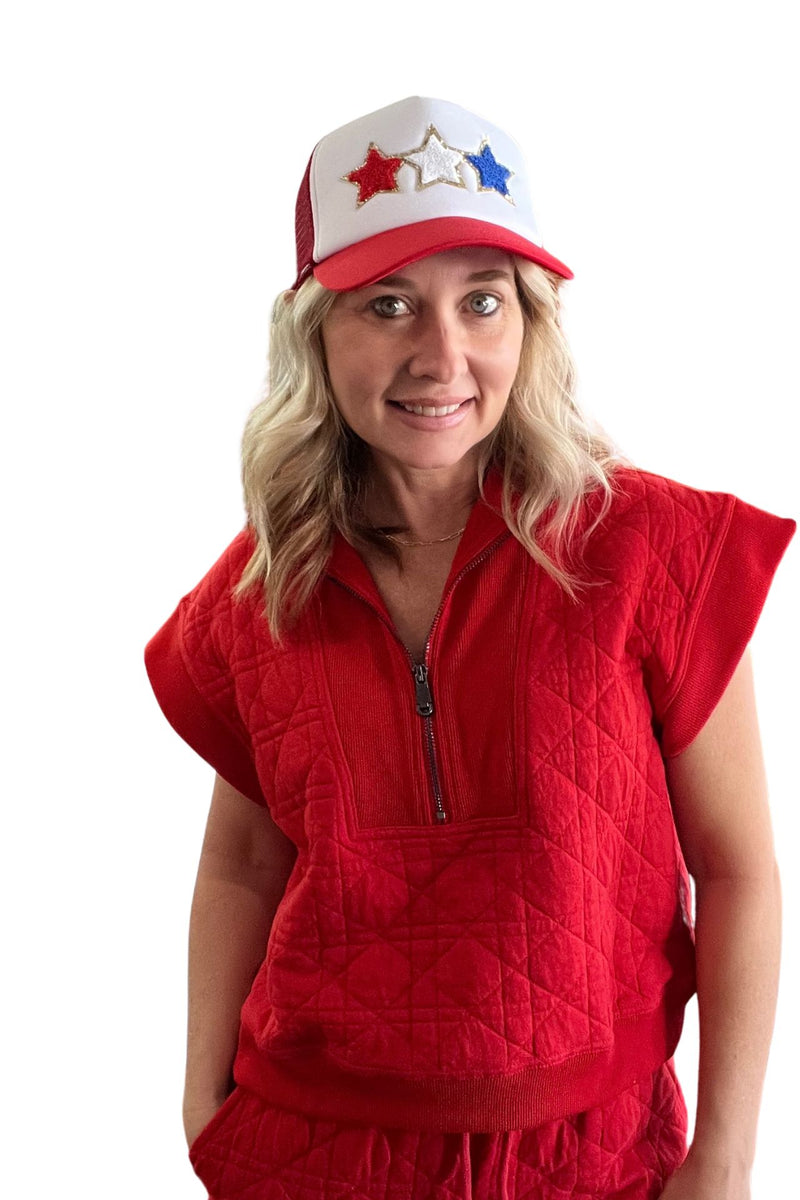 Quilted 1/4 Zip Top