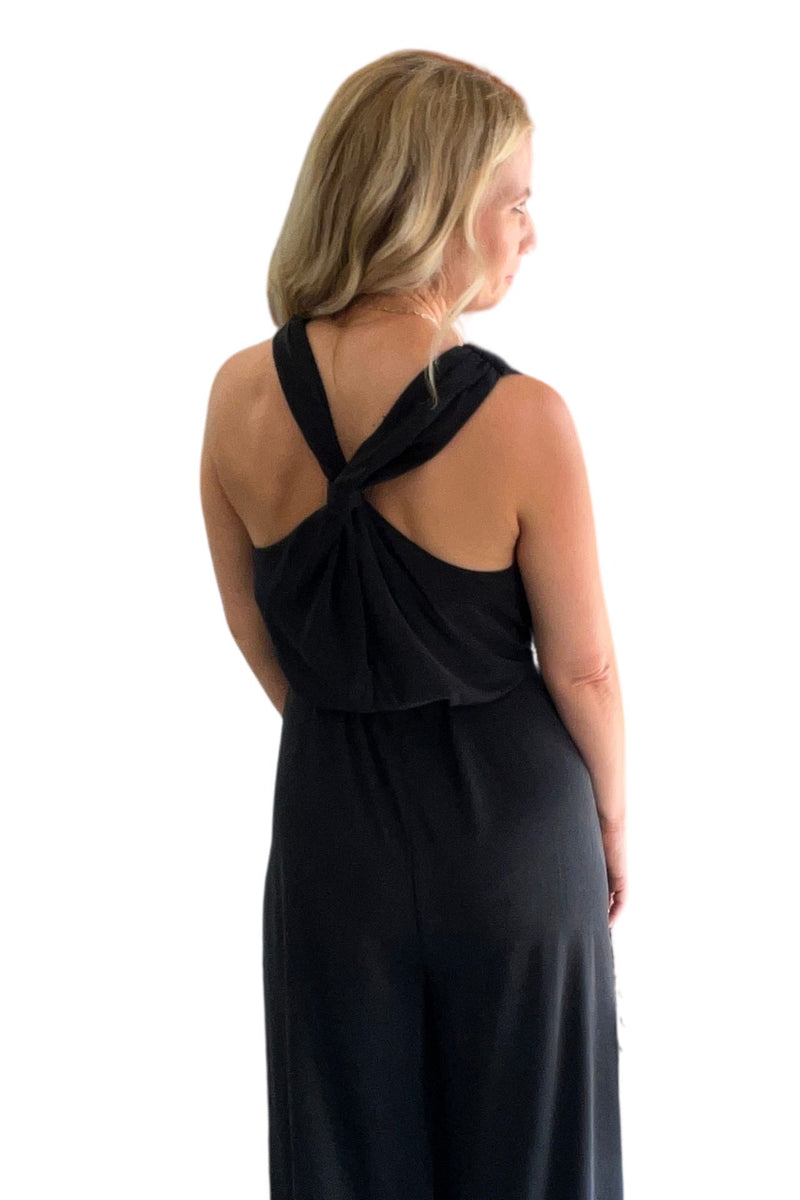 V-Neck Tie Waist Jumpsuit