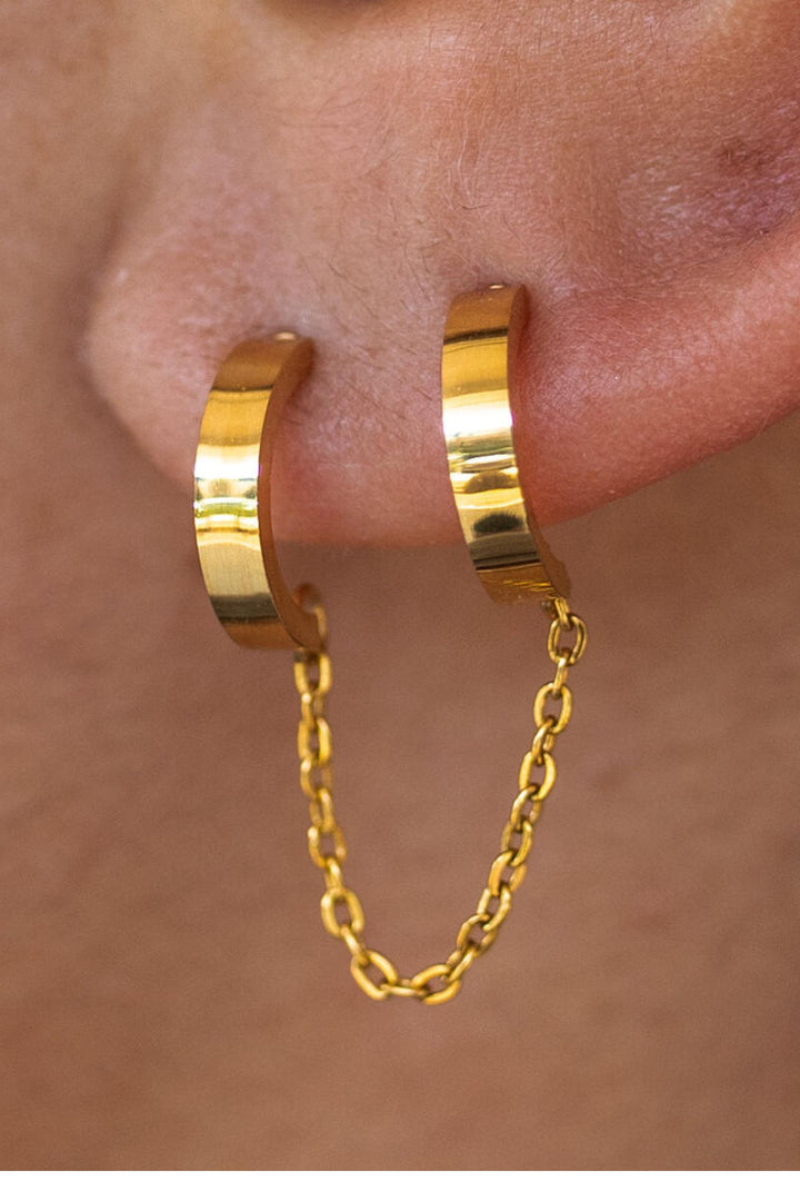 Alco Jewelry Grayton Chained Double Hoops