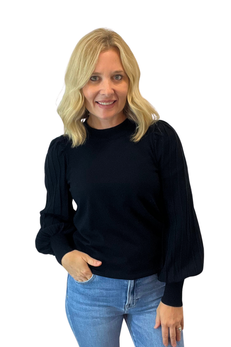 Ribbed Sleeve Sweater
