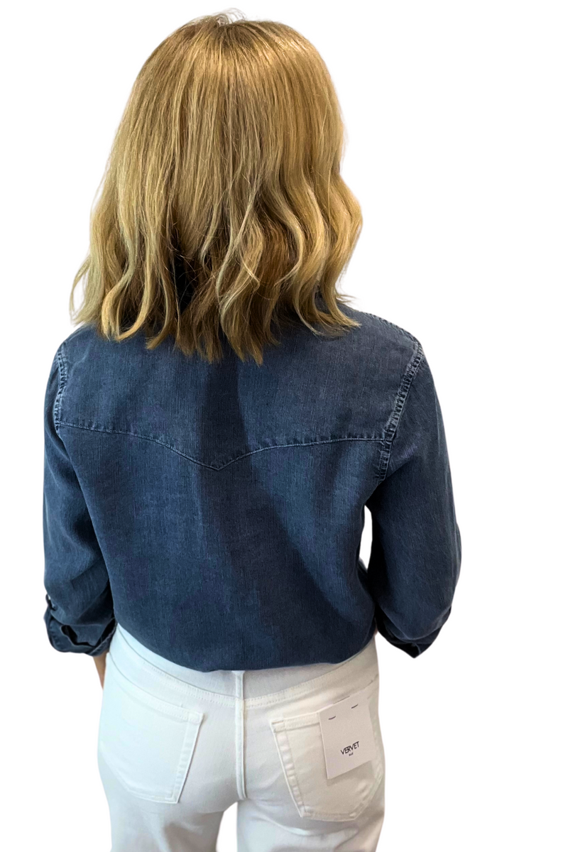 Tencel Denim Long Sleeve Button Down