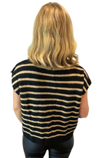 Black Striped Turtleneck Vest