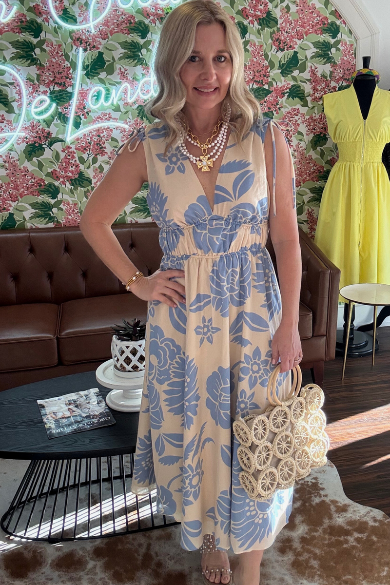 V-Neck Midi Dress