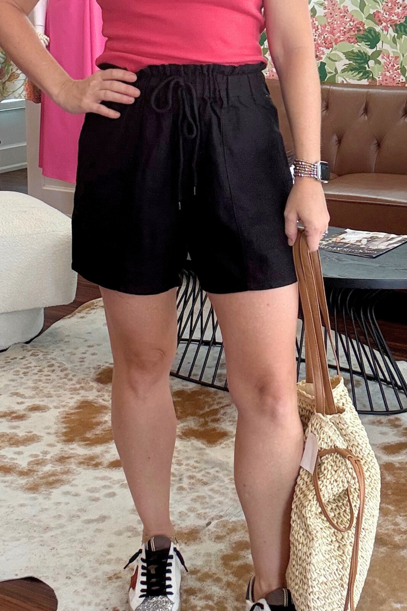 Linen Pull On Shorts
